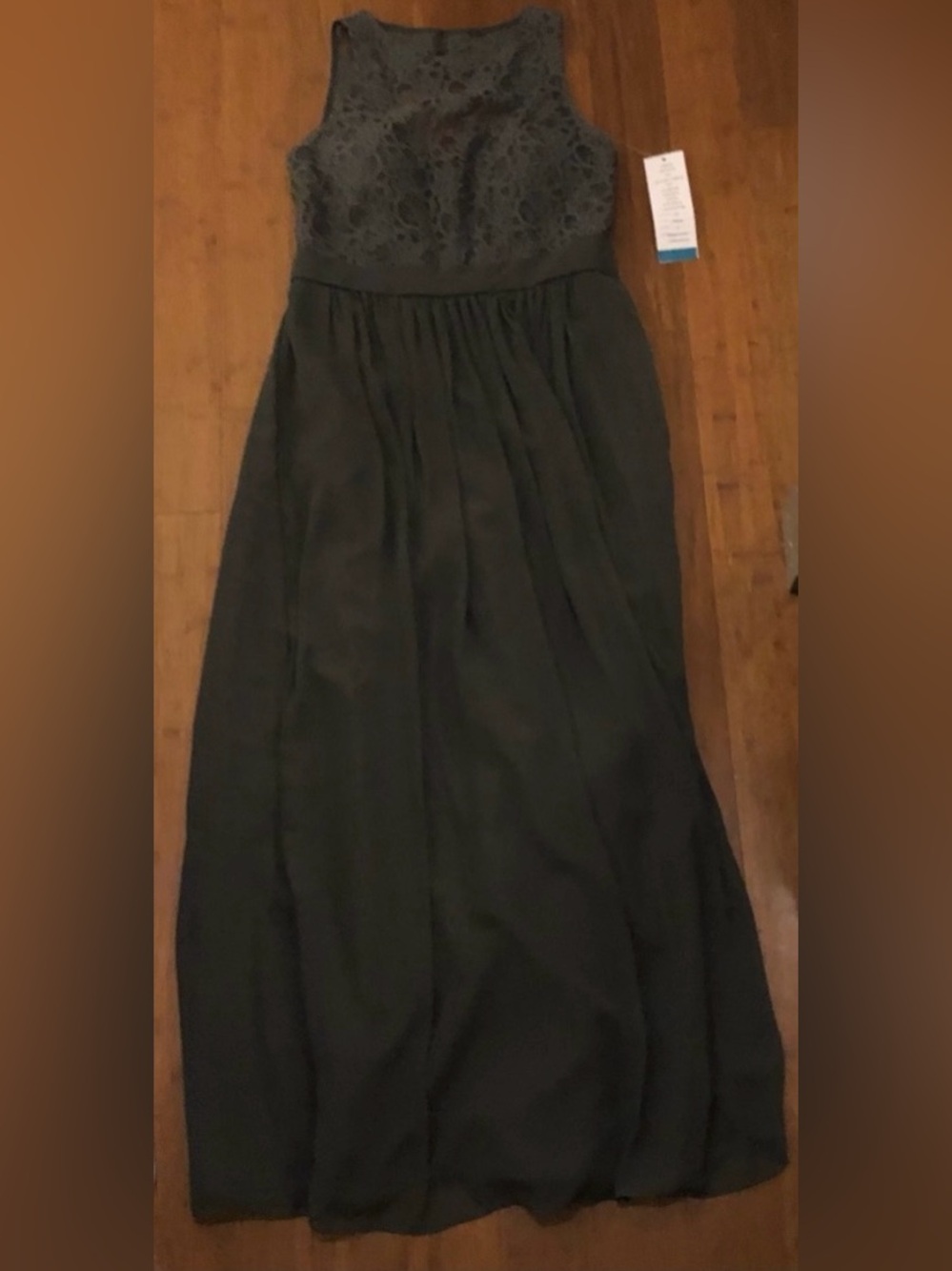 Bill Levkoff Dress 14-16 Charcoal Gray Lace NWT Formal Wedding MOB